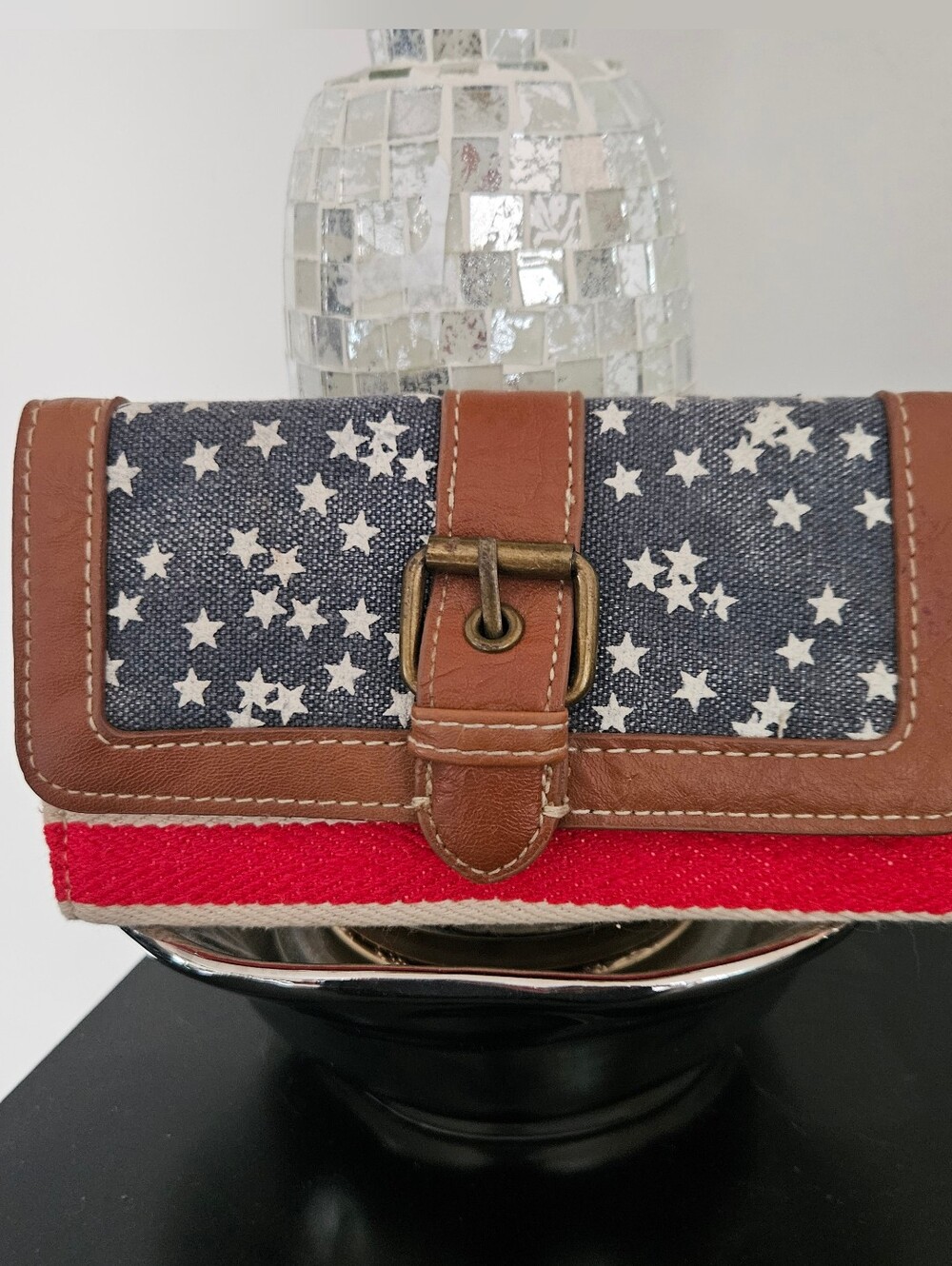 Trifold Canvas Patriot Wallet, Good Cond
